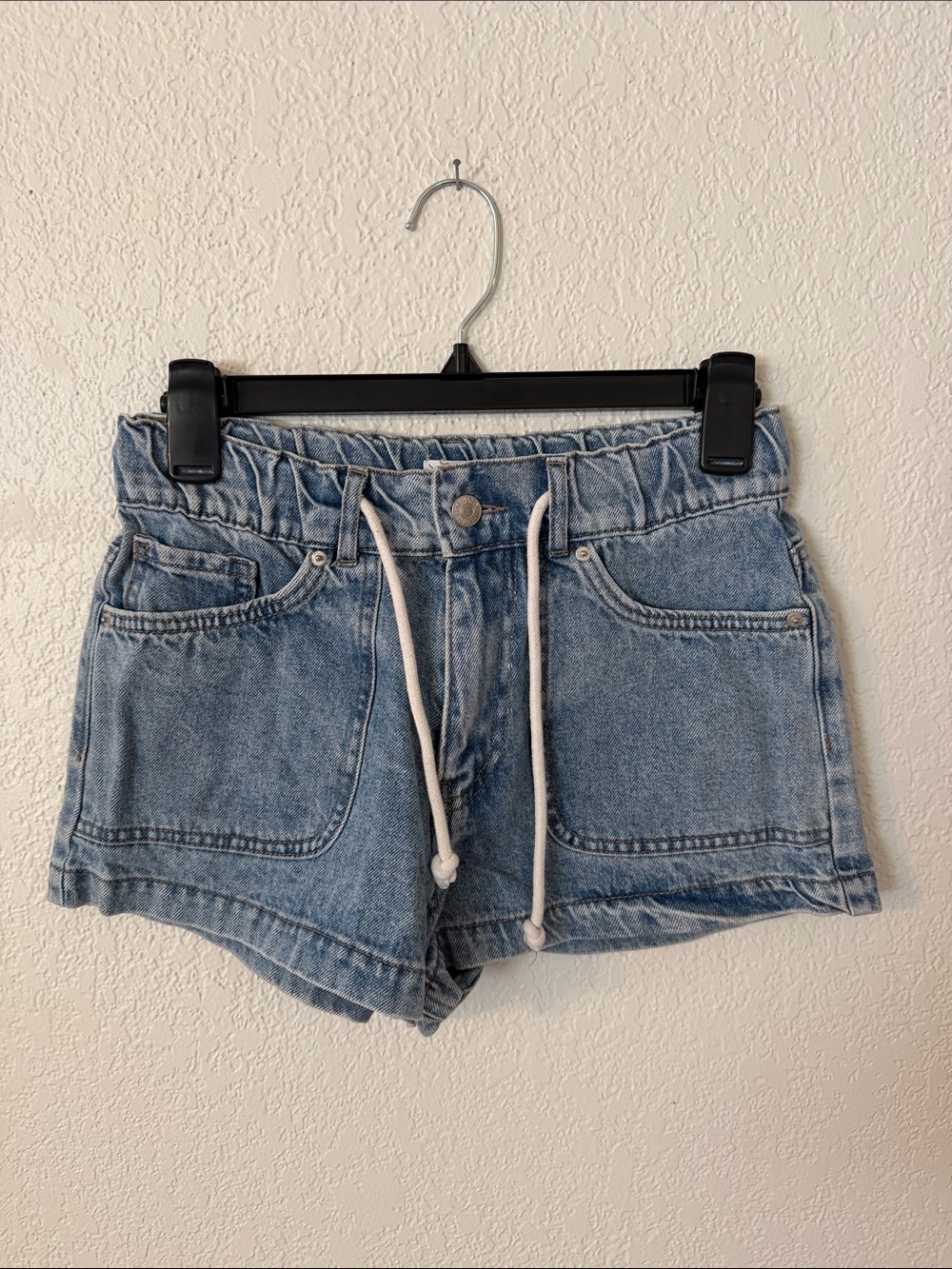 Forever 21 Light Blue Denim Drawstring Shorts